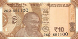 INDIA █ bancnota █ 10 Rupees █ 2018 █ P-109 █ L █ UNC █ necirculata