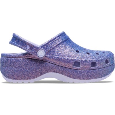 Saboti Crocs Classic Platform Iridescent Glitter Clog Mov - Purple Moon foto