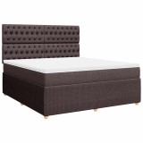 Cumpara ieftin Pat continental cu saltea maro inchis 180x200cm material textil