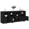 VidaXL Servantă cu lumini LED, negru, 163x37x67 cm