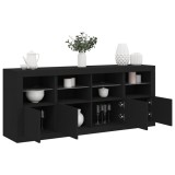 vidaXL Servantă cu lumini LED, negru, 163x37x67 cm