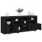 vidaXL Servantă cu lumini LED, negru, 163x37x67 cm