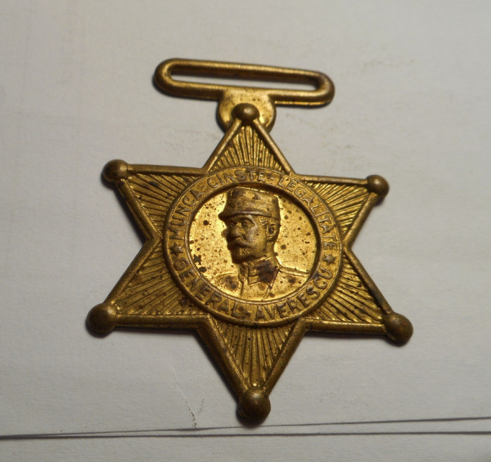 Medalie Partidul - Liga Poporului - Generalul Averescu - Munca Cinste Legalitate