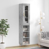vidaXL Dulap &icirc;nalt, gri beton, 34,5x34x180 cm, lemn prelucrat
