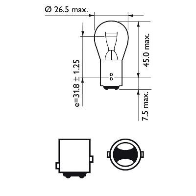 BEC FRANA P21/5W 12V SET 10 buc PHILIPS 78134 foto