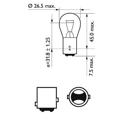 BEC FRANA P21/5W 12V SET 10 buc PHILIPS 78134