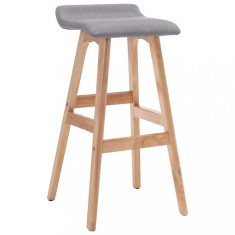 vidaXL Scaun de bar, gri deschis, material textil