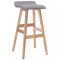 vidaXL Scaun de bar, gri deschis, material textil