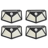 Set 4 lampi cu incarcare solara Tiessa&reg;, senzor miscare, 3 trepte de iluminare, 100 LED