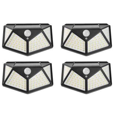 Set 4 lampi solare exterior, YWX, ABS, Negru foto