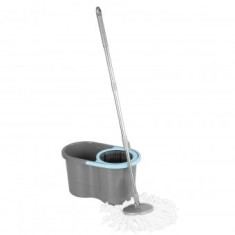 Set de curățare 16 l., mop rotativ + găleată, m&acirc;ner telescopic, turcoaz/gri, mix de culori