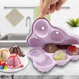 Set de 2 tavi pentru cuburi de gheata sferice Theuwnee&reg;, silicon, mov, 18,5 x 14 cm