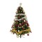 Set brad artificial de craciun decorat cu conuri pin rosii si elemente decorative, 1172 ramuri, verde