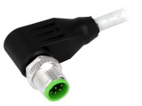 Cablu de Conectare M12 8-Pini 3m Unghiular 30VAC 2A PUR