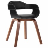 vidaXL Scaun de bucătărie, lemn curbat &amp; piele ecologică