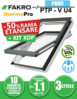 Fereastra mansarda FAKRO PTP-V U4, din PVC, 3 sticle foto