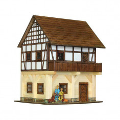 Set constructie arhitectura Granar cu grinzi, 115 piese din lemn, Walachia