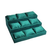 Cumpara ieftin Tava Verde Catifea Organizator Bijuterii Ceasuri Bratari 9 Spatii Watchbox