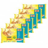 Cumpara ieftin Friskies hrană pentru pisici la plic - somon, ton, sardine și peşte cod &icirc;n sos 6 x (4 x 85 g)