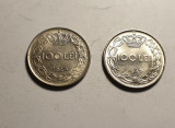 Lot 2 monede Regele Mihai 100 lei 1943 si 100 lei 1944 Piese Frumoase