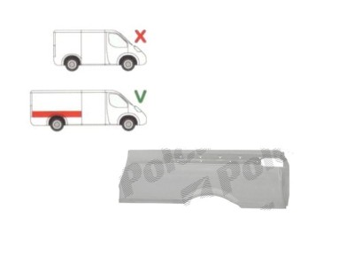 Segment reparatie aripa spate Mercedes Vito/ Viano (W639), 01.2003-2014, model: lungime, montare spate, dreapta, galvanizat; element superior; pana l foto
