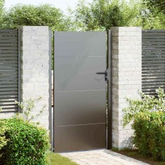 vidaXL Poartă de grădină Negru 105 x 200 cm Oțel vopsit &icirc;n pulbere