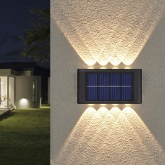 Set 2 lampi solare de perete cu iluminare sus si jos 8 leduri foto