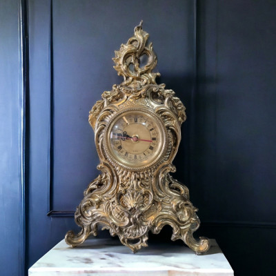 Ceas din bronz masiv, stil Rococo, sec. XIX, Quartz &amp;ndash; Franta foto