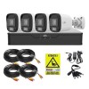 Kit supraveghere 4 mini camere Uniview, 5MP, ColorHunter, 5MP 2K+, Lumina Alba 20m, Vedere color pe timp de noapte, DVR 4 canale, Accesorii montaj, Vi
