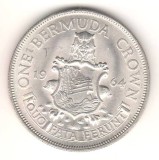 SV * Bermuda ONE CROWN 1964 * ARGINT * AUNC, America Centrala si de Sud