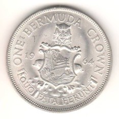 SV * Bermuda ONE CROWN 1964 * ARGINT * AUNC