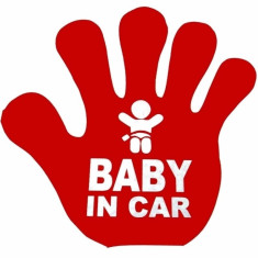 Sticker reflectorizant Baby in car, 15 cm x 15 cm foto