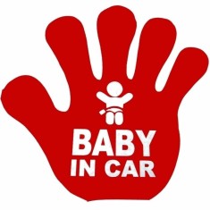 Sticker reflectorizant Baby in car, 15 cm x 15 cm