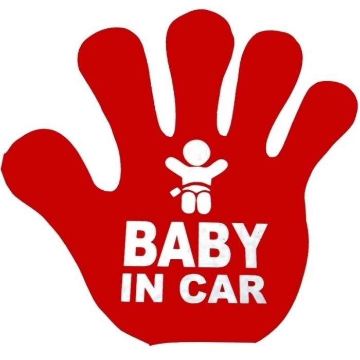Sticker reflectorizant Baby in car, 15 cm x 15 cm