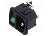 Conector alimentare AC SCHURTER C14 tată 15A 250V pentru montare pe panou