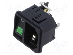 Conector alimentare AC SCHURTER C14 tată 15A 250V pentru montare pe panou
