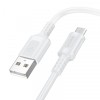 Cablu Date si Incarcare USB-A - microUSB Borofone BX111 Feliz, 18W, 1m, Alb