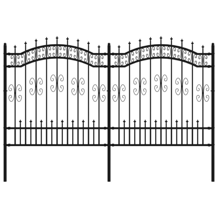 Gard gradina cu varfuri negru 165 cm otel vopsit electrostatic GartenMobel Dekor