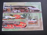 Coliță Guineea-Bissau 2006 &ndash; &bdquo;Comboios de Alta Velocidade&rdquo;, Shinkansen, Eurostar, Thalys, TEE Express, Pendolino, 3000 FCFA, obliterat