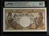 2000 lei 1943 PMG67 UNC bancnota gradata, Litera