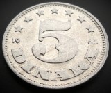 Moneda 5 DINARI / DINARA - RSF YUGOSLAVIA, anul 1963 * cod 949 = excelenta, Europa