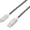 Cablu de incarcare si transfer de date GoGEN USB-C / Lightning, 2 metri, impletitura textila, argintiu