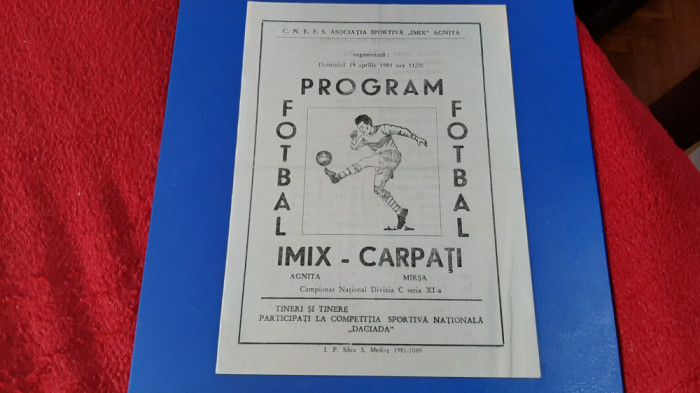 program IMIX Agnita - Carpati Marsa