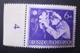 Germania Reich 1944 Ziua Forțelor Armate Marină Militară Kriegsmarine Periscop / Optică Navală 6+4pf Margine de Coală cu Cifră MNH Neștampilat - TG1