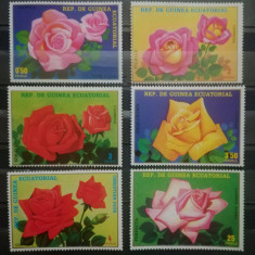BC561, Guinea Ecuatoriala 1979, 6 timbre flori, trandafiri