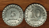 Indonesia / Indonezia - set 2 monede comemorative : 5 + 10 rupiah 1979 - aUNC !