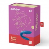 Vibrator cuplu Satisfyer Partner Double Whale, 2 motoare, silicon, reincarcabil, 7 functii, stimulare clitoris, vaginala si penis