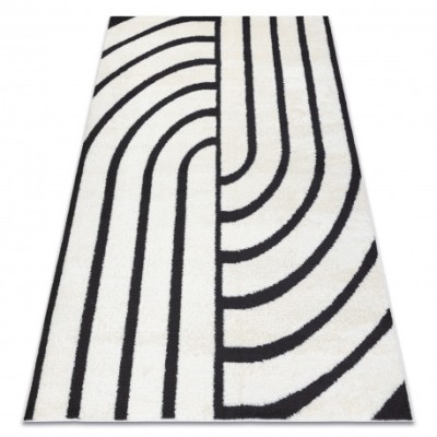 Modern covor MODE 8631 geometric crem / negru, 180x270 cm foto