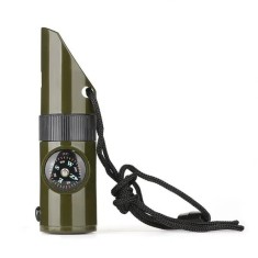 Fluier multifunctional 8 in 1, DEPOX&reg;, Fluier, Busola, Lanterna, Termometru,10 cm