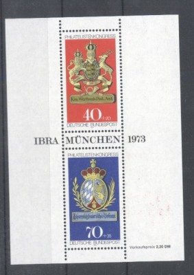 Germany Bundes 1973 Philatelists congress perf. sheet MNH DA.063 foto